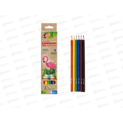 Карандаши 6 цветов ЛУЧ ZOO пластик, шестигранные 29c 1739-08*24/96 Карандаши 6 цветов ЛУЧ ZOO пластик, шестигранные 29c 1739-08*24/96