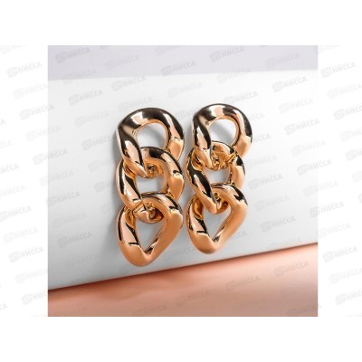 Серьги металл "Цепь" плоские звенья 4922877 Серьги металл "Цепь" плоские звенья 4922877