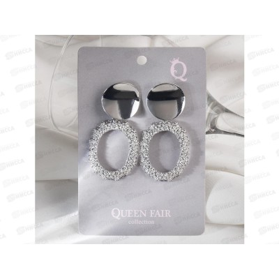 Серьги металл &quotЭврика&quot серебро 4445509 *6