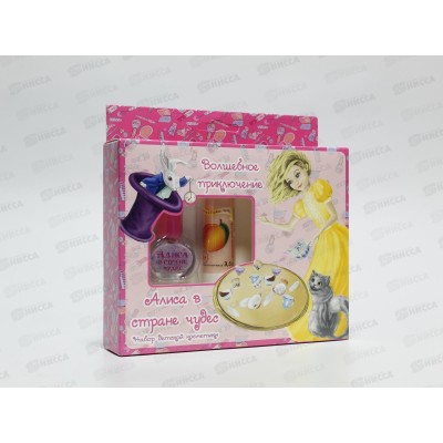АЛИСА В СТРАНЕ ЧУДЕС Волшебное приключение набор (лак для ногтей+бальзам для губ)*12