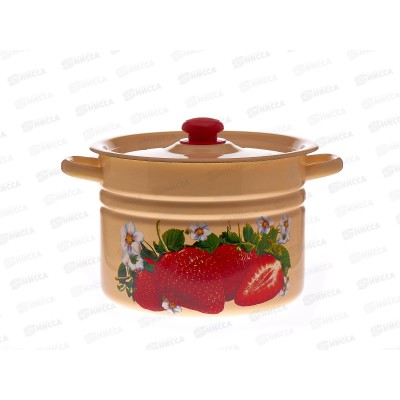 Кастрюля 8,0л цилиндрическая декорированная палевая с пластмассовой кнопкой С1620.ЗП *2 Кастрюля 8,0л цилиндрическая декорированная палевая с пластмассовой кнопкой С1620.ЗП *2