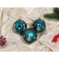 Набор шаров 3шт, 8см "Елочки" изумрудный, SY20DGZB-174  АТМ Набор шаров 3шт, 8см "Елочки" изумрудный, SY20DGZB-174  АТМ