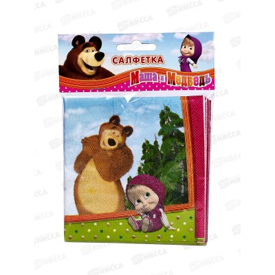 Салфетка Маша и Медведь 25см 12шт/G 1502-1840