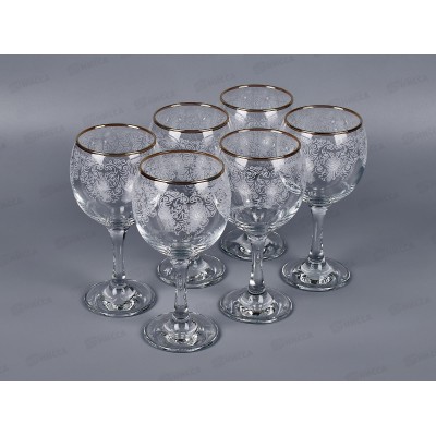 Набор фужеров 250мл 6шт 1711-ГЗ Боярский гравировка отвод золотом *2