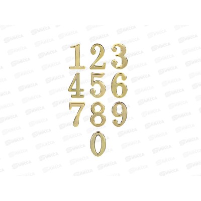 Номер дверной от 0 до 9 0,45*28мм золото 639-072 г Номер дверной от 0 до 9 0,45*28мм золото 639-072 г