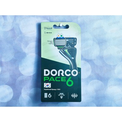 DORCO PACE 6  NEW (станок + 2 кассеты), система с 6 лезвиями, SXA1002   *6