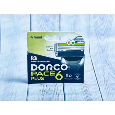 DORCO PACE6 Plus NEW 4 кассеты с 6 лезвиями и триммером *12