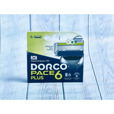 DORCO PACE6 Plus NEW 4 кассеты с 6 лезвиями и триммером *12 DORCO PACE6 Plus NEW 4 кассеты с 6 лезвиями и триммером *12