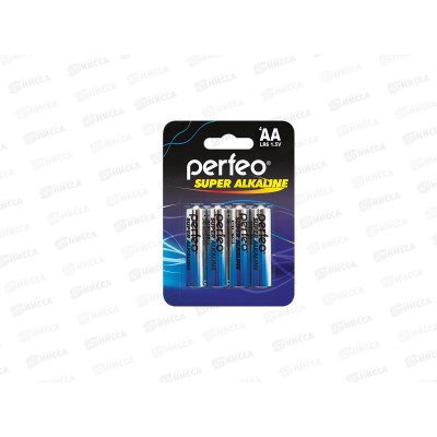 Батарейки Perfeo LR06 4BL  Super Alkaline *4/120/480