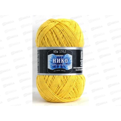 Пряжа Нико хлопок 100% 100гр 500м желтый 104 Пряжа Нико хлопок 100% 100гр 500м желтый 104