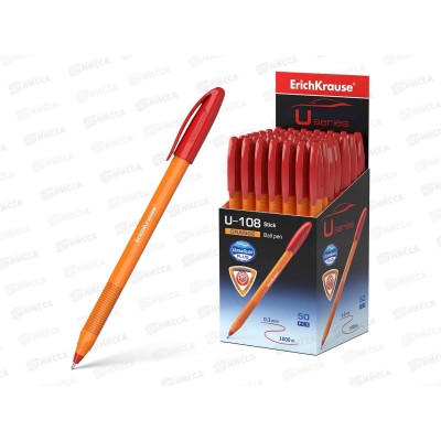 Ручка шариковая EK 47584  U-108 Orange Stick красный *50