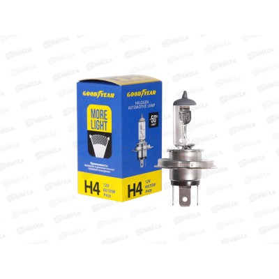 Лампа автомобильная галогенная Goodyear Н4 12V 60/55W P43t Лампа автомобильная галогенная Goodyear Н4 12V 60/55W P43t