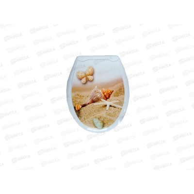 Сиденье на унитаз МП с рисунком Ракушка-бабочка *10 Сиденье на унитаз МП с рисунком Ракушка-бабочка *10