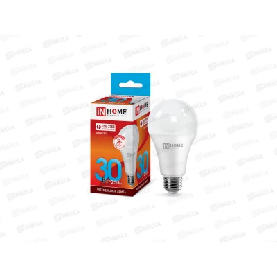 Лампа светодиодная IN HOME LED-A70-VC 30Вт E27 4000К 2700Лм *50