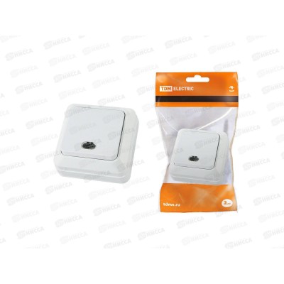 Выключатель 1-клавиша открытой установки IP20 10А, белый "Дача" Народная, 0001 *10/100 Выключатель 1-клавиша открытой установки IP20 10А, белый "Дача" Народная, 0001 *10/100