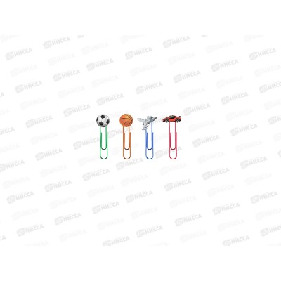 Закладка-скрепка deVENTE 78мм, цветн, с декором 8065001*40/120