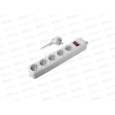 Сетевой фильтр ФАZA  5розеток, 3.0м, FOP-05GS-300 серый *25