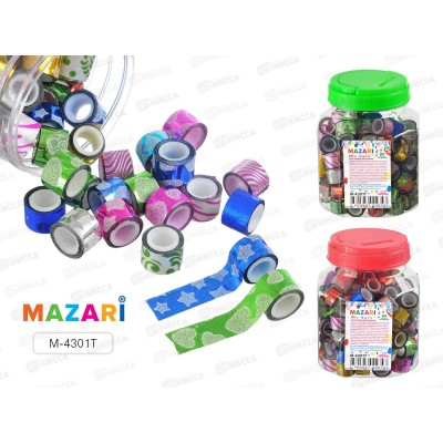 Скотч 1,2*1м декорат. MAZARI 10цв.120шт., M-4301Т*24 Скотч 1,2*1м декорат. MAZARI 10цв.120шт., M-4301Т*24