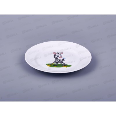 Тарелка мелкая 175мм фарфор Идиллия Полосатики зебры 7С2026 *20