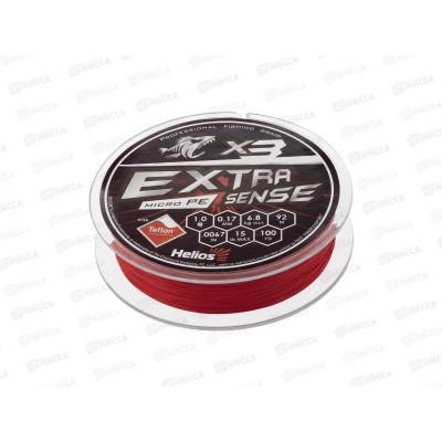 Шнур Helios Extrasense X3 PE Red 1/15LB 0.17mm HS-ES-X3-1/15LB 218878