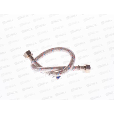 Подводка для воды сталь/ПВХ 1/2" гайка/гайка 50см Подводка для воды сталь/ПВХ 1/2" гайка/гайка 50см