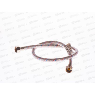 Подводка для воды сталь/ПВХ 1/2" гайка/гайка 80см Подводка для воды сталь/ПВХ 1/2" гайка/гайка 80см