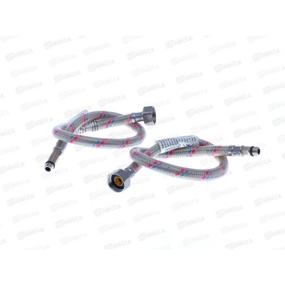 Подводка для смесителя сталь/ПВХ 1/2"*М10* 50см пара, M10 50 см Подводка для смесителя сталь/ПВХ 1/2"*М10* 50см пара, M10 50 см