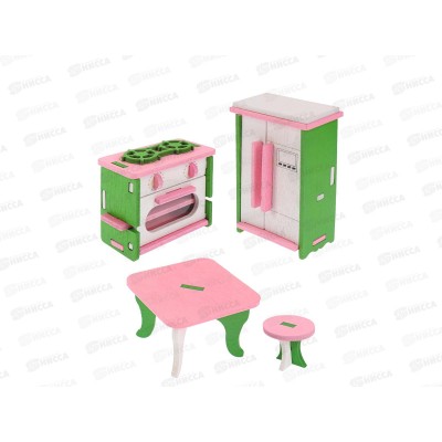 Набор мебели деревянной "Кухня" 4 предмета 1853276 в блистере  *42