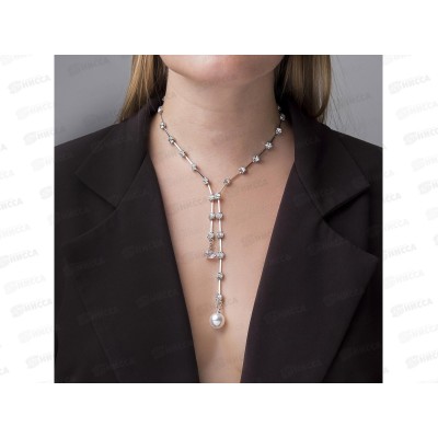 Кулон &quotИмпровизация&quot белый 40см 4445558