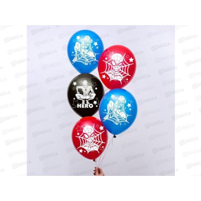 Шары 12" "Super hero" человек-паук 5шт 5358309 Шары 12" "Super hero" человек-паук 5шт 5358309