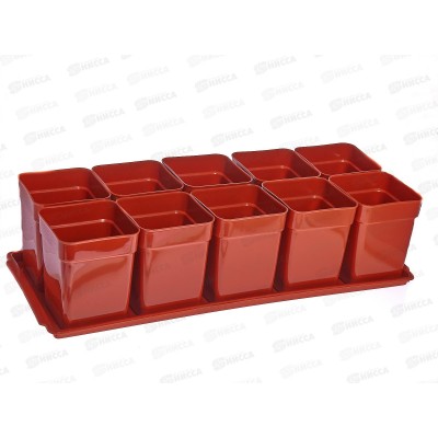 Набор для рассады &quotДачник-1&quot 10ст*900мл терракотовый *5