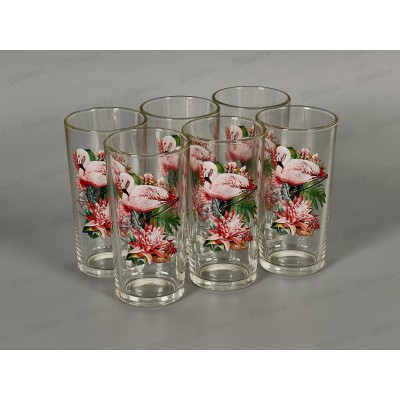 Набор стаканов 6шт 146-Д для сока Фламинго в тропиках *4