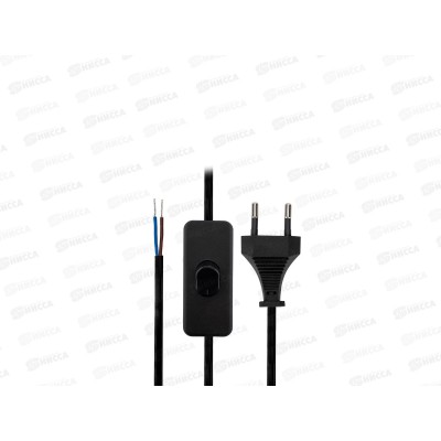 Шнур сетевой REXANT с выключателем 1,8м, 2*0.75мм, черный, 11-1134 Шнур сетевой REXANT с выключателем 1,8м, 2*0.75мм, черный, 11-1134