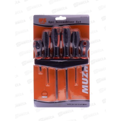 Набор отверток 6шт 01103 пласт-металл (045676) Ж Набор отверток 6шт 01103 пласт-металл (045676) Ж