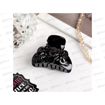 Краб  для волос &quotГлянец&quot бабочки 4см черный 4730582 *12