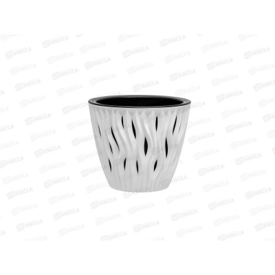 Кашпо "Вдохновение" 3л Белый/черный КШ-5418 *12 Кашпо "Вдохновение" 3л Белый/черный КШ-5418 *12