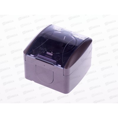 Розетка TDM открытой установки, IP54 16А с прозрачной крышкой, шоколад, &quotСелигер&quot, 0207