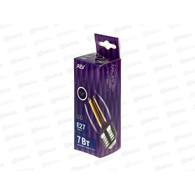 Лампа светодиодная REV FILAMENT свеча С37 Е27 7W, 4000К DECO Рremium