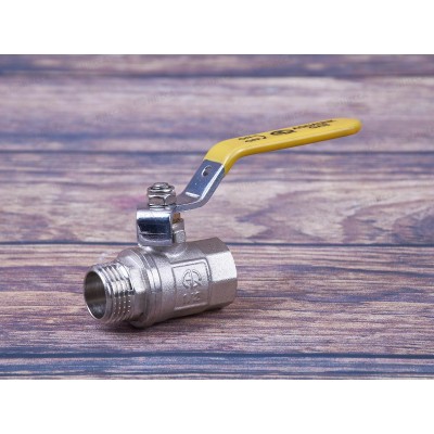 Кран шаровый для газа 1/2" внутрення/наружняя ручка Aqualink, 07104 *10/120