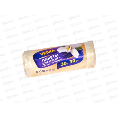 Мешки для мусора 30л (рул/30шт) 9мкр ваниль *100