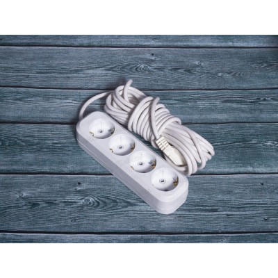 Удлинитель Атлант 2200Вт (с заземлением) 4 гнезда, ПВС 7м, 80016    *10