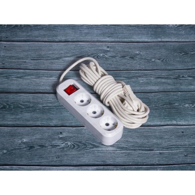 Удлинитель Атлант 2200Вт (с заземлением) 3 гнезда, ПВС 7м с выключателем, 80020 Удлинитель Атлант 2200Вт (с заземлением) 3 гнезда, ПВС 7м с выключателем, 80020