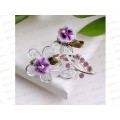 Брошь "Цветочная ветвь" дуэт фиолетовый 1354615