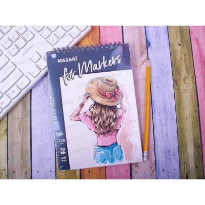 Скетчбук MAZARI А5 30листов, на гребне М-8372*12/96 Скетчбук MAZARI А5 30листов, на гребне М-8372*12/96