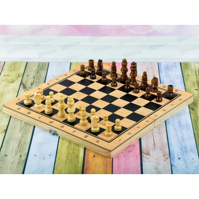 Шахматы деревянные (24х12х3см), фигуры дерево AN02586 в коробке