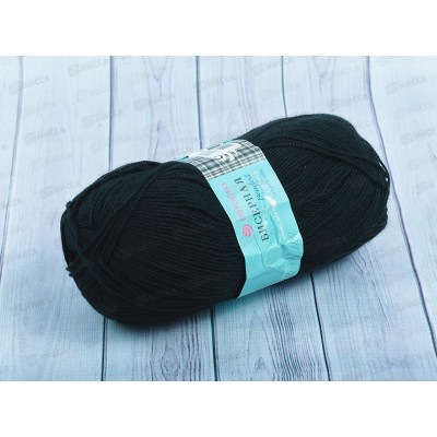 Пряжа Бисерная 02 Черный 100г 450м  акрил100%