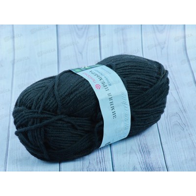 Пряжа Зимняя премьера 02 Черный 100г150м шерсть50% акр50% Пряжа Зимняя премьера 02 Черный 100г150м шерсть50% акр50%