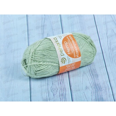 Пряжа Конопляная 494 Светлый-хакки 50г280м  хлоп70% конопля30%