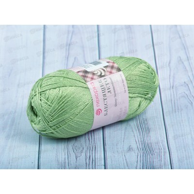 Пряжа Блестящее лето 09 Зеленое яблоко 100г хлопок95% метан5% Пряжа Блестящее лето 09 Зеленое яблоко 100г хлопок95% метан5%