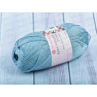 Пряжа Блестящее лето 174 Стальной 100г хлопок95% метан5% Пряжа Блестящее лето 174 Стальной 100г хлопок95% метан5%